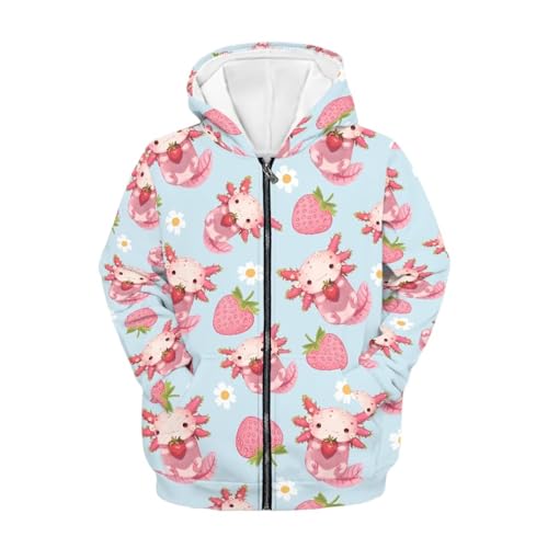 Sweat à capuche zippé filles anti-froid à manches longues poches
