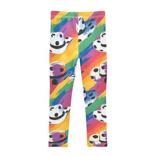 Cowboy Hat Rainbow Painting Girls Leggings Ultra Soft Compression Yoga Gym Pants for Kids 4-10T2