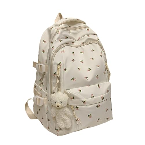 AIXXCUVQ Mochila feminina cereja estética de nylon com linda mochila escolar e cereja para o dia a dia para o início das aulas, Tipo + 1