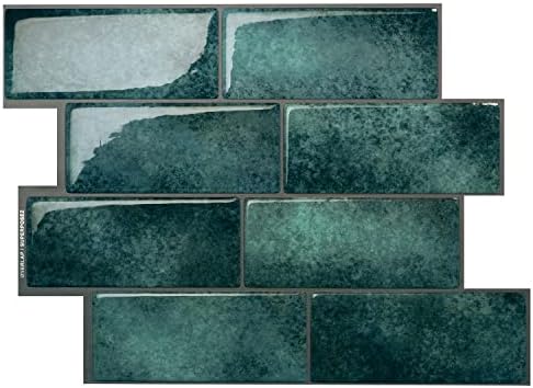 SMART TILES Peel and Stick Backsplash - 5 Sheets of 11.56" x 8.38" - 3D Adhesive Peel and Stick Tile Backsplash for Kitchen, Bathroom, Wall Tile