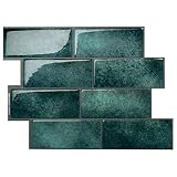 SMART TILES Peel and Stick Backsplash - 5 Sheets of 11.56" x 8.38" - 3D Adhesive Peel and Stick Tile