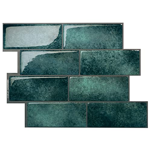 Smart Tiles Peel And Stick Backsplash - 5 Sheets Of 11.56" X 8.38" - 3D Adhesive Peel And Stick Tile Backsplash For Kitchen, Bathroom, Wall Tile #TOP4