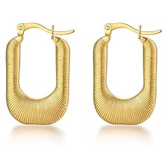 Hoop-Square Earrings Gold