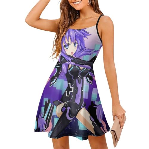 Robe d'été violette à bretelles pour femme : jupe courte et légère style cami dress