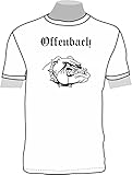Kragenform: Rundhals Offenbach (mit Bulldogge); Städte Damen T-Shirt weiß, Gr. XL (42)