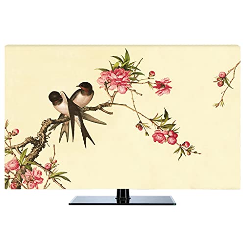 RICWINA Cubierta De TV/PC Cubiertas de Polvo de televisión Cubiertas de computadora por Monitor de 19-80 Pulgadas Anti-rasguños Poliéster Cubiertas de Pantalla para decoración de Interiores Tragar Cover