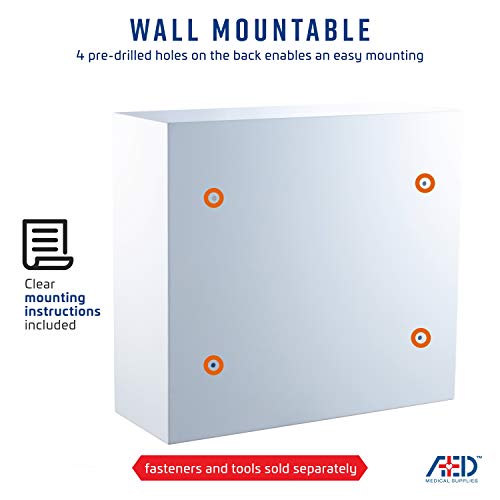 Stainless Steel Aed Cabinet | 16 X 6 X 15 Inch Wall Mount Storage Cabinet For Defibrillators | Compact Aed Surface Mount Cabinet Equipped Door-Activated Alarm #TOP5