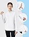 Cavva Womens Sun Protection Hoodie UPF 80+ UV Shirts Lightweight with Thumb Holes Dry Fit Tops Outdoor Running White L