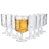 KX-WARE Iceberg Acrylic All-Purpose Wine Glasses, 12-ounce Plastic Stem Wine Glasses, set of 8 Clear