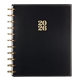 Happy Planner Disc-Bound Planner Jan.–Dec. 2026, Includes 3 Extra Months and 2 Sticker Sheets, Big Size, 8.5' x 11', Horizontal Layout, Modern Texture