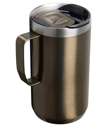 Image of STANLEY Everyday Camp Mug 24oz | Drink Through Lid | Cup for Coffee, Tea and Drinks | Insulated Stainless Steel Coffee Mug | BPA-Free | Gunshine Metal