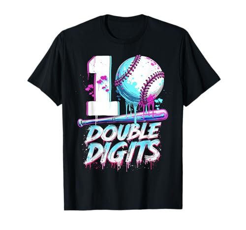 Baseball 10th Birthday Double Digits T-Shirt