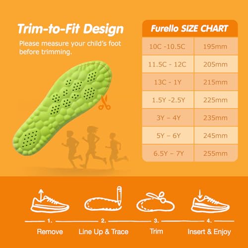 Image of 4D Cloud-Soft Comfort Insoles for Kids and Youth - Trim-to-Fit Insoles with Arch Support and Shock Absorption - Breathable Memory Foam Kids Shoe Inserts Designed for Growing Feet (US Youth 3Y - 4Y)