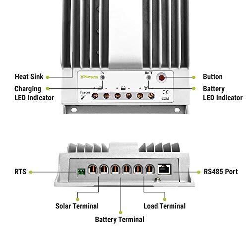 image for Newpowa MPPT Solar Charge Controller 12v/24v Solar Panel Controller wi