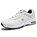 U.Ofeiy Men's Fashion Lace Up Leather Sneaker Casual Anti Slip Spikeless Golf Shoes for Men Outdoor Running Shoes Golfers White Color Size 13