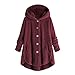 Xmiral Tops Button Loose Jacket Cardigan Hooded Size Plus Coat Women Plush Wool Winter Women's Coat Maglia Lana Invernale