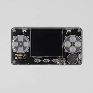 TRIMUI Handheld Game Console, Mini Game Player with 6000+ Classical Games and 2.0-Inch IPS Screen, Portable Video Game Console with Rechargeable Battery (Dark Grey Back+Black PCB)