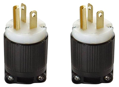 OCSParts 6-20P Grounding Plug, 20A 250V AC, 2 Pole 3 Wire, cUL Listed, NEMA 6-20 (Pack of 5)