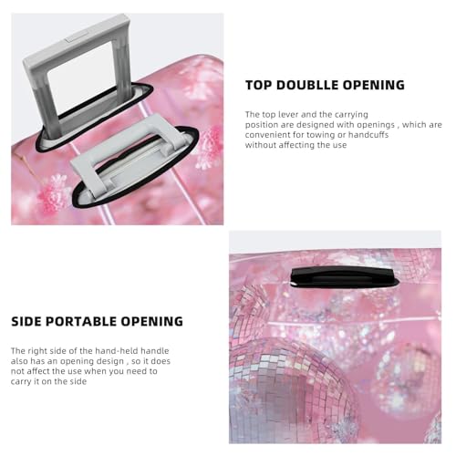 Pink Disco Balls Aesthetic Elastic Travel Luggage Covers Dustproof Scratch-Resistant Suitcase Protector Fit 22-24 Inch3