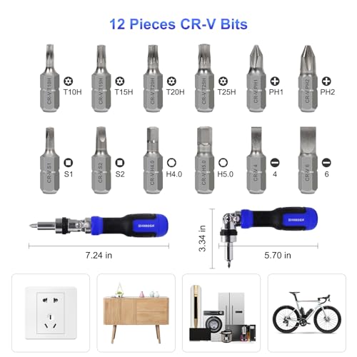 Image of SHARDEN 13-in-1 Ratchet Screwdriver Multi Screwdriver Tool All in One