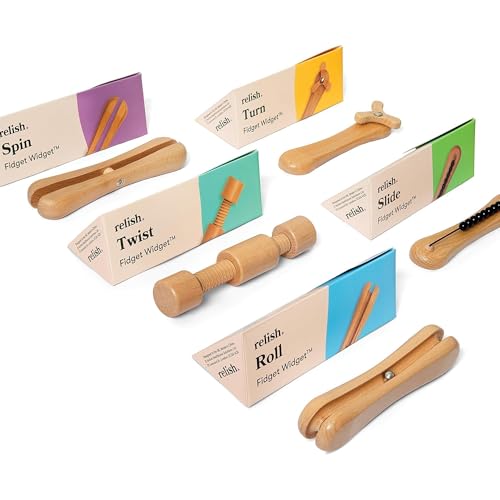 Relish - Adult Fidget Toys, Fidget Widget Wooden Toy Set – Alzheimer's & Dementia Sensory Products, Activities for Elderly/Seniors Relish - Adult Fidget Toys, Fidget Widget Wooden Toy Set – Alzheimer's & Dementia Sensory Products, Activities for Elderly/Seniors