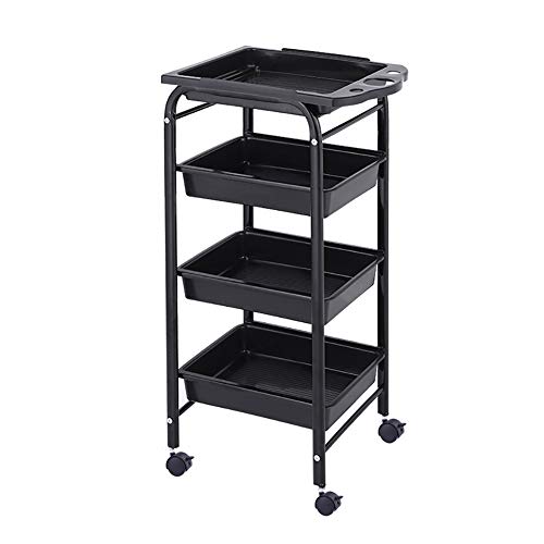 Carrito de salón de belleza con cajón extraíble, bandeja con ruedas, capacidad de carga 15 kg, herramienta móvil para salón de belleza