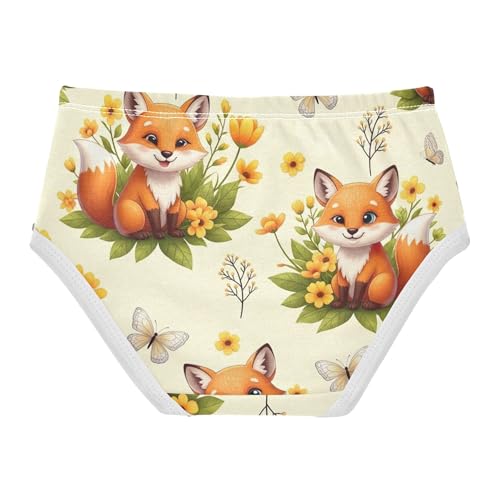 Designer Toddlers Underwear Floral 2t Cotton Panties Little Girl Cute Cartoon Foxes Orange Floral Briefs Girls Undies2