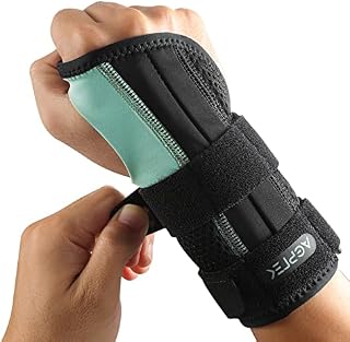 Wrist Support Brace Right Hand with Adjustable Breathable Wrist Strap Wrist Brace Wrist Protectors with Metal Splints for Carpal Tunnel Syndrome, Arthritis and Tendonitis, S5.1-7.9in
