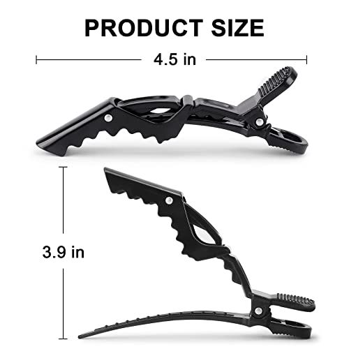 Ammon 10 Pcs Black Hair Clips Alligator Hair Clips Salon Hairclip For Styling Sectioning Clips Professional Plastic Gator Hair Clips For Women With Wide Teeth And Double-Hinged Design #TOP1