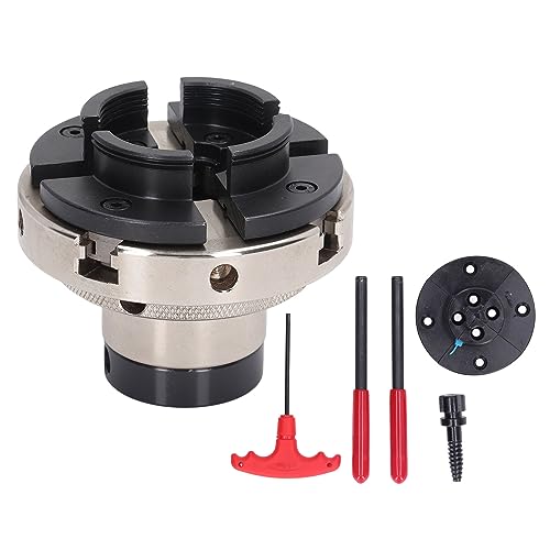 Lathe Chuck 4in CUG3418CC 4 Jaw 1INx8TPI Alloy Steel Clamping Chuck Accessory Set Kit for Lathes,Grinders,Milling Machines,Drilling Machines,Machine Tool Accessories
