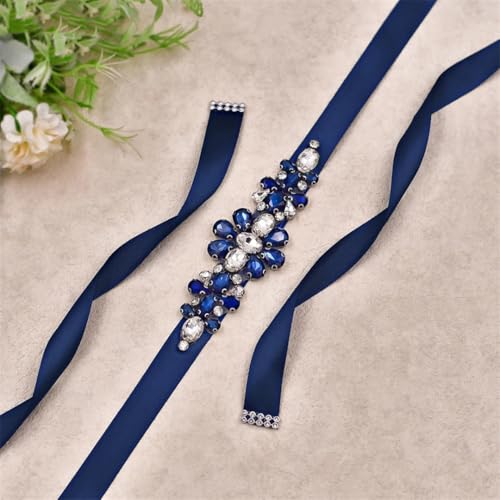 Handmade Wedding Belt, Blue Floral Bridal Ribbon, Wedding Accessory, Bridesmaid Belt4