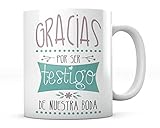 PANISCUS, marca registrada. PANISCUS Taza para Regalar Gracias por ser Testigo de Nuestra Boda Regalo para Amigo Boda Matrimonio Celebración