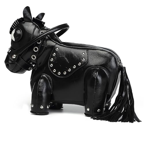 Men and Women Fun Horse Shaped Crossbody Shoulder Bag Handbag PVC Unique Novelty Horse Purse - Main Image