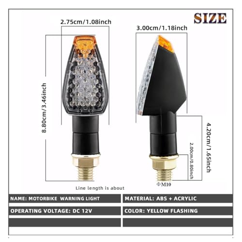 Trasero parada luz moto 12V intermitentes ámbar 14 luces señal giro piezas 6