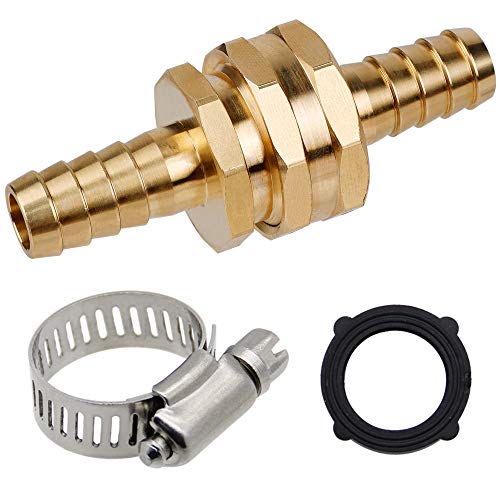 Twinkle Star Heavy Duty Brass 1/2" Garden Hose Mender End Repair Connector With Stainless Clamps, Male And Female Garden Hose Fittings, 3 Sets #TOP4