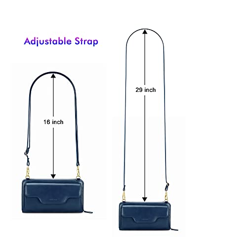 Image of nuoku Small Purse for Women, RFID Blocking Wristlet Wallet, Crossbody Clutch with Cell Phone Pocket