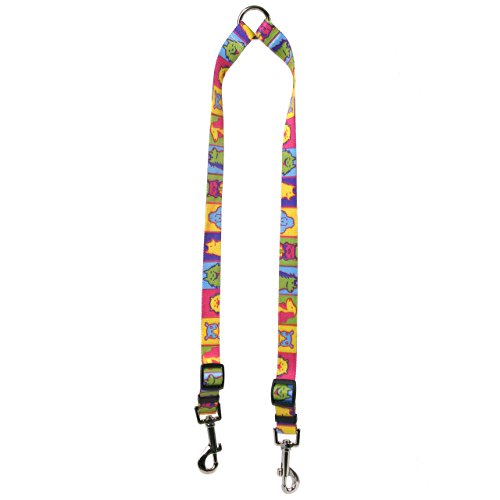 Black Nylon Dog Leash Couplers For Dogs Combine Clip Walk Pups at Once Pick Size(24