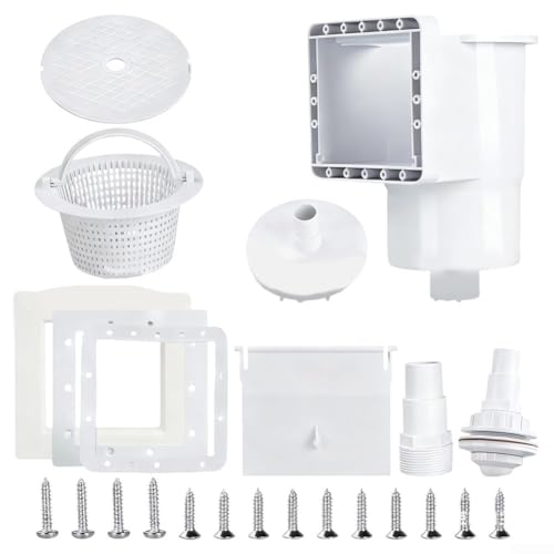 Kit de skimmer de piscina para piscinas sobre el suelo con diseño de plástico robusto, incluye todos los componentes necesarios para un eficaz desnatado de agua