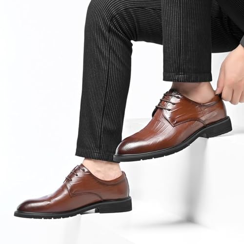 Men's Leather Lace Up Oxfords Business Casual Formal Shoes Office Work Low Top Dress Shoes Plus Size Casual Business Pointed Toe Suit Shoes3