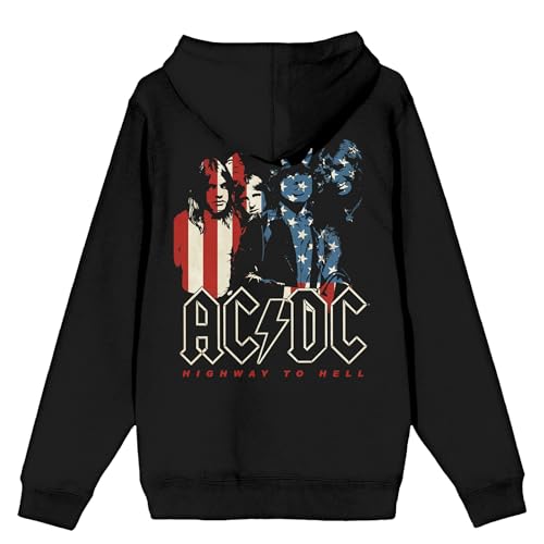 ACDC American Flag Men's Black Zippered Hoodie3