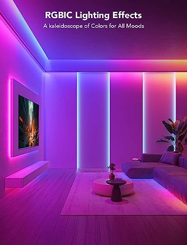 Govee RGBIC LED Strip Lights, Smart LED Lights for Bedroom, Bluetooth LED Lights APP Control, DIY Multiple Colors on One Line, Color Changing LED Strip Lighting Music Sync, Home Decor, 16.4ft - Image 4