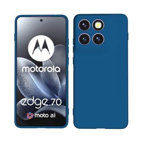 Image of FIRST MART Matte Silicone Back Cover for Motorola Edge 70 - Blue