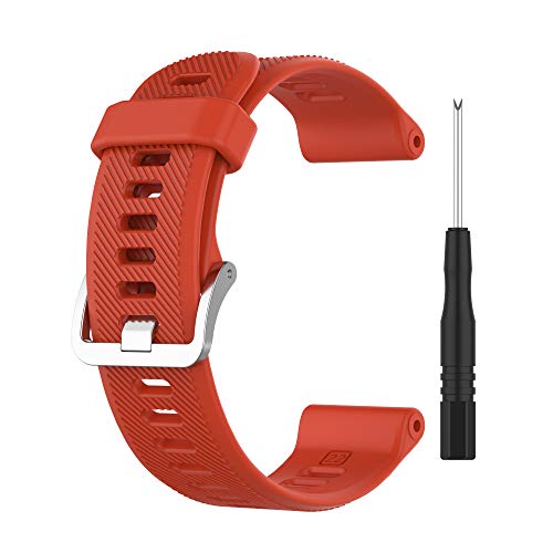 Correas de Reloj,Correa para Garmin Forerunner 745,Bandas Correa Repuesto,Flexible Silicona Reloj Recambio Ajustable Brazalete Correa Repuesto Strap Wristband para Garmin Forerunner 745 (rojo)