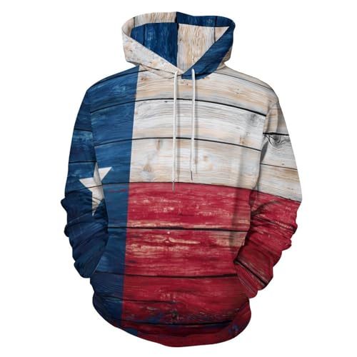 Sweat à capuche Texas contre le froid pull bleu marine ample avec poches pour homme