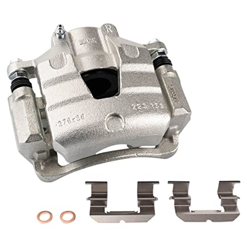 Image of TRQ Front Driver and Passenger Side Brake Caliper Set Caliper Brackets Hardware Compatible with 16-19 Chevrolet Cruze Volt 17-19 Chevrolet Bolt EV
