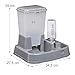 Relaxdays Wasser- und Futterspender, Futterautomat Katzen & Hunde, Flasche, Kunststoff, HBT 34x34,5x27,5 cm, dunkelgrau, 1 Stück (1er Pack)