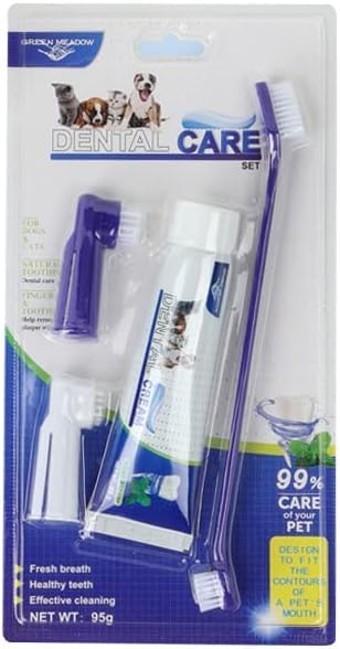 Image of 4 PCs Pets Oral Cleaning Toothbrush Toothpaste Fingerbrush Package, Dental Health Care, Clean Teeth & Freshen Breath for Dogs, Cats, Puppies, Reducing Plaque | Professional, Safe and Reliable