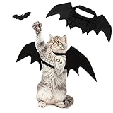 😻 3. [Kostüm für Katzen Fledermaus] Mysteriöses schwarzes realistisches Fledermausflügel-Design, sehr geeignet für die Fotografie, dieses flügel kostüm katzen hebt das Bild von Haustieren auf ein neues Niveau. Bringen Sie unvergessliche Erinnerungen an Halloween.