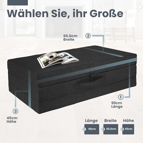 Bout3 Klappmatratze, Gästematratze, 3-Teilige Schaumstoff Faltmatratze, Klappbar Sitzblock, Faltbare Reisebett Matratze… – Ansicht 3