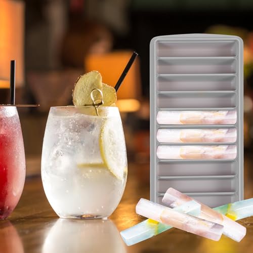 Bandeja de cubitos de hielo de silicona flexible gris miniatura 5